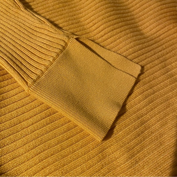 Abercrombie & Fitch Women's Yellow Gold Mustard Ribbed Cardigan Sweater XL - Picture 5 of 7